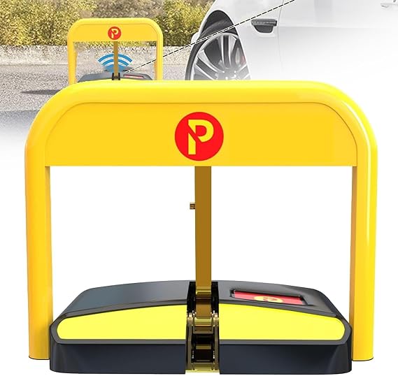 Parking Space Lock Folding Parking Barrier, Automatic Remote Control Parking Column, 50m Parking Space Lock for Home, Business, Office and Commercial