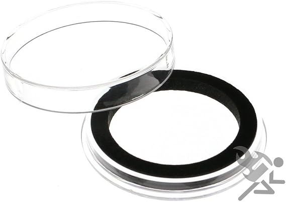 Air-Tite High Relief 38mm Black Ring Coin Capsules for 60ml Queen's Beast, 5 Pack