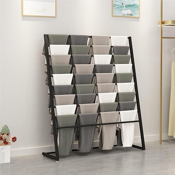 Organizer Holder Household Scarf Display Stand - Metal Hijab Hangers - Free Standing Towel Hanger, Metal Clothing Rack Free Standing Closet Organizer, Floor Standing Suit Pants Rack, Silk Scarf Rack(B