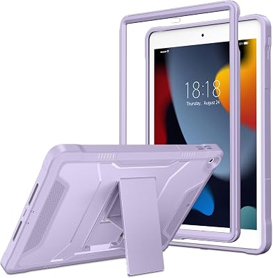 VIKESI for iPad 9th8th7th Generation Case 202120202019, iPad 10.2 Inch Rugged Durable Kickstand Protective Cover Built-in Screen Protector-Sunset Purple