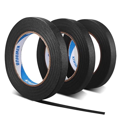 Black Painters Tape, 0.6 in x 60 yd x 3 Rolls(180 Yards Total)