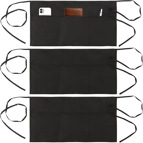 Server Apron with Multi-Pocket Design, Extra-Long Straps & Large Fit for Restaurant Servers, Bartenders & Baristas