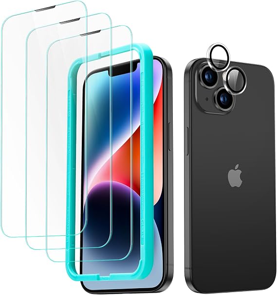 ESR 3+1 Pack for iPhone 14 Screen Protector, Align Frame