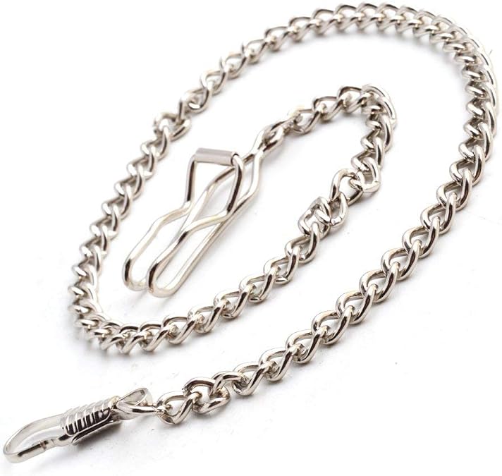 BOSHIYA Clip Pocket Watch Chain for Men Vintage Metal Alloy Albert Vest Chain 14.9 Inch Pocket Watch Chains Link