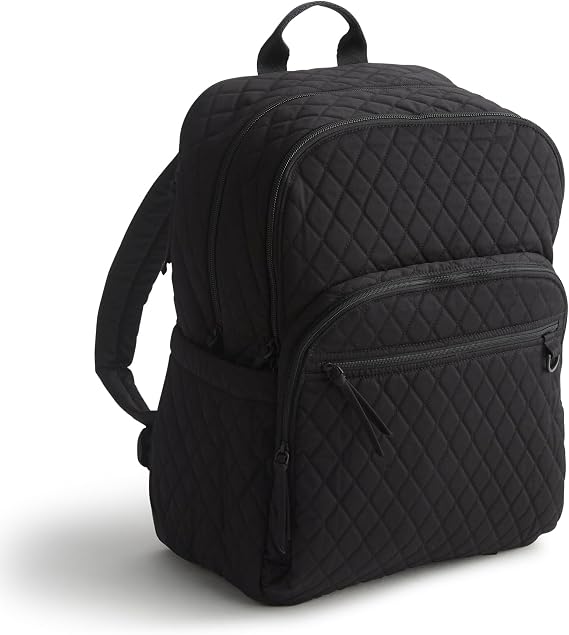Vera Bradley Women's Premium Cotton Large Bancroft Backpack, Moonless Night, One Size