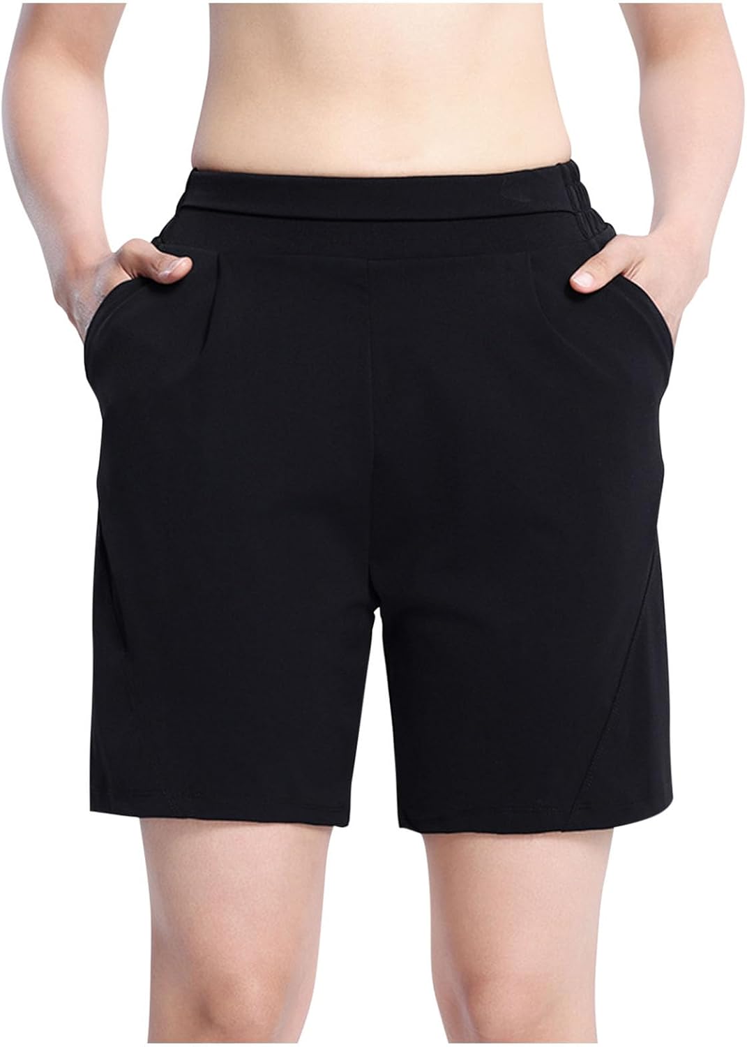 Womens Workout Shorts Seamless High Waisted Plus Size Biker Shorts Casual Soft Gym Running Yoga Shorts with Pockets