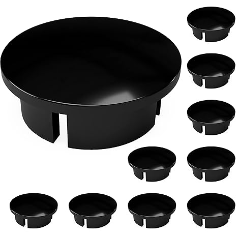 FORMUFIT F012IDC-BK-10 PVC Internal Domed End Cap, Furniture Grade, 1/2" Size, Black (Pack of 10)