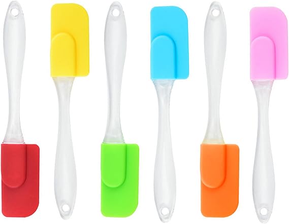 ZukoCert 6 Piece Mini Silicone Spatula Set, Small Heat-Resistant Rubber Spatulas for Baking, Cooking, Mixing, Non-Stick Kitchen Tools for Cooking & Baking