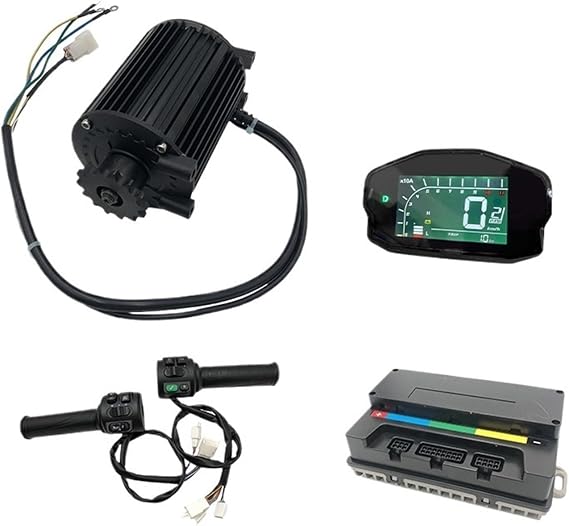 Mid Drive Motor QS90 1000W 72V 55KPH 3500RPM PMSM Mid Drive Motor Kits with EM50S Controller DKD Display T08 Throttle(Sprocket Type)