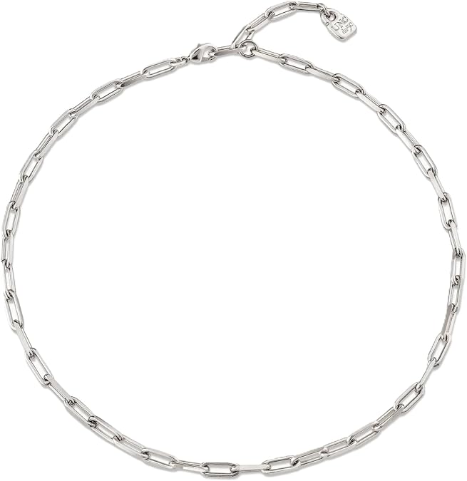 Uno de 50 Paperclip Chain Necklace, 16" Extends to 18"