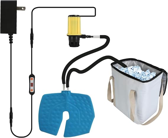 Cold Therapy Machine with Programmable Timer, Ice Therapy Machine, Post-Surgery Continuous Cryotherapy Cold Pack, Cold Therapy System with 3 Elastic Bands for Knee, Ankle, Shoulder, Back and Leg