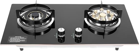 Dual Burner Gas Cooktop 28.7", Built-in 2 Burner Propane Stove, Free Standing Natural Gas Cooker, for Home kitchens, Homestays, Apartment