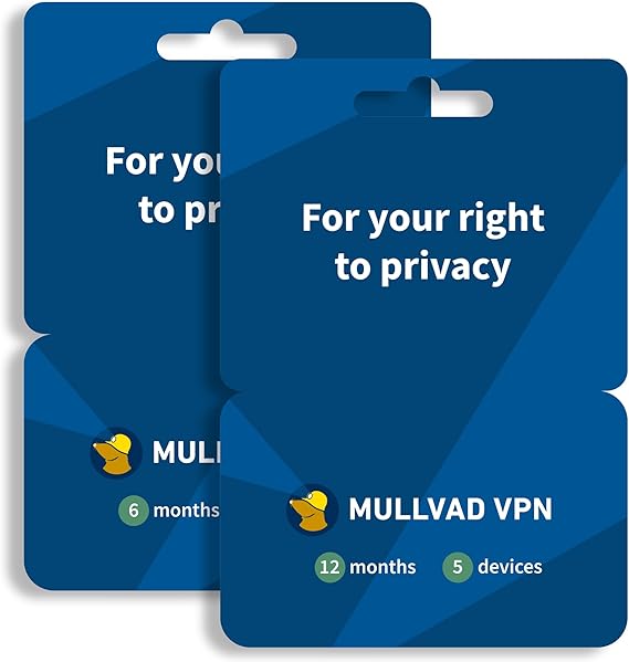 Mullvad VPN 18 Months Bundle - 6 + 12 Month Codes for 5 Devices - No Logs
