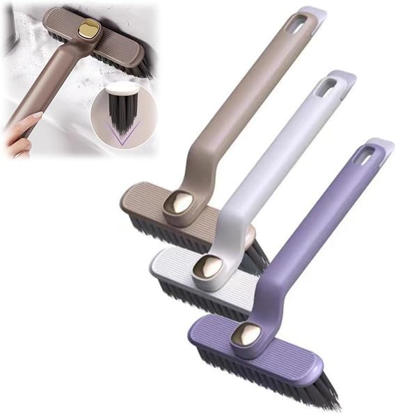 3 PCS Upgrade Multi-Function Rotating Crevice Cleaning Brush,Hand-held 360 Rotating No Dead Corners Hard Bristle Crevice Gap Brush,Corners Cleaning Tool for Bathroom Kitchens Tile Floors