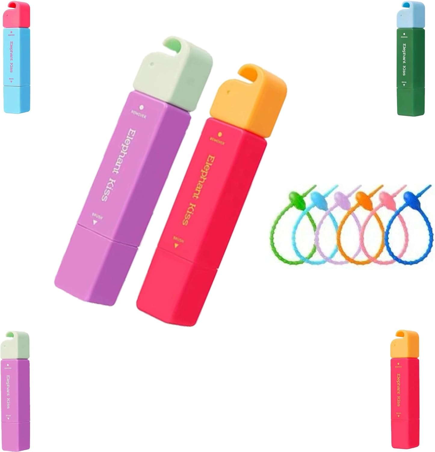 Elephant Kiss Stain Remover, 3-Second Stain Remover Pen for Clothes, Double Head Instant Stains Treater Sticks, 12ml Spot Cleaner With Lanyard Travel & Pocket-Sized redpurple