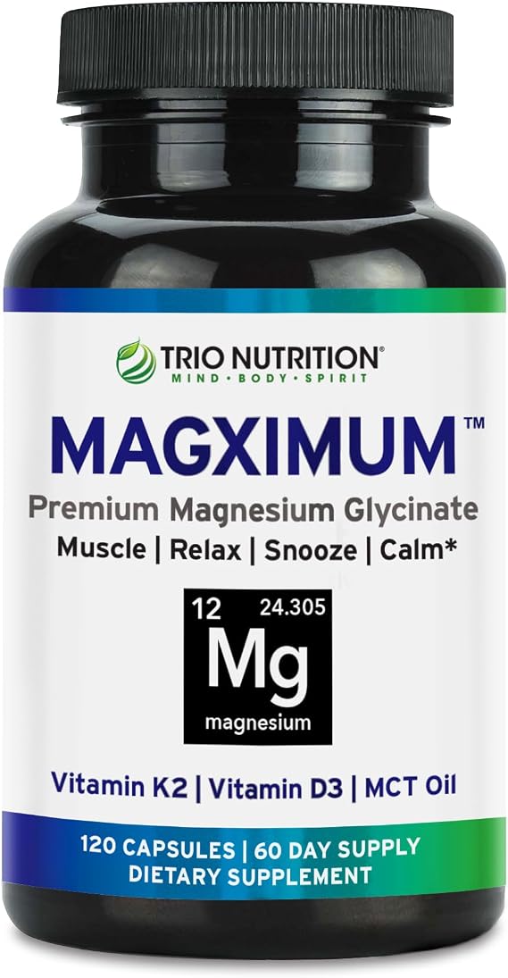 Trio Nutrition Magximum Magnesium Glycinate + Vitamin D3, K2 MK-7 & MCT