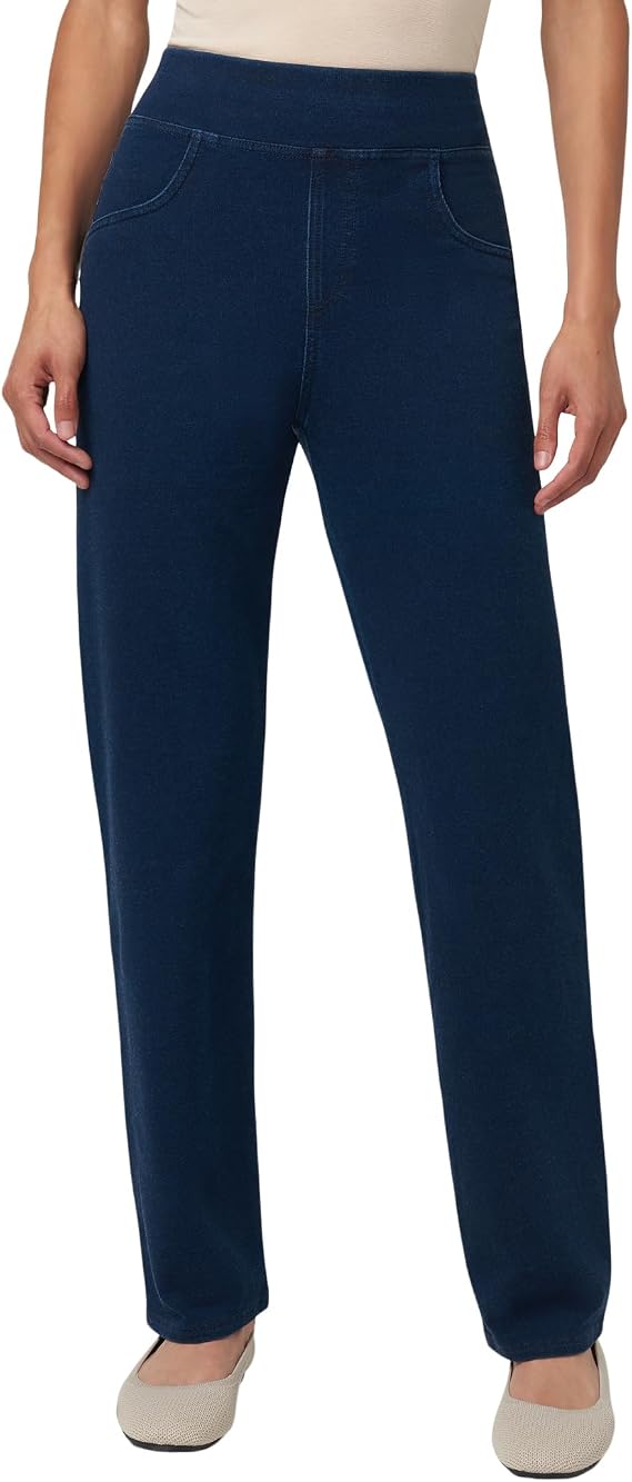HUE Women's Super Soft Stretch High Rise Straight Leg Denim Leggings