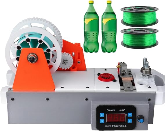 3D Printing Filament Making Machine, Recycling PET Plastic Bottle into 3D Printing Filament Desktop 3D Printer Extruder Filament Maker with Digital Display White