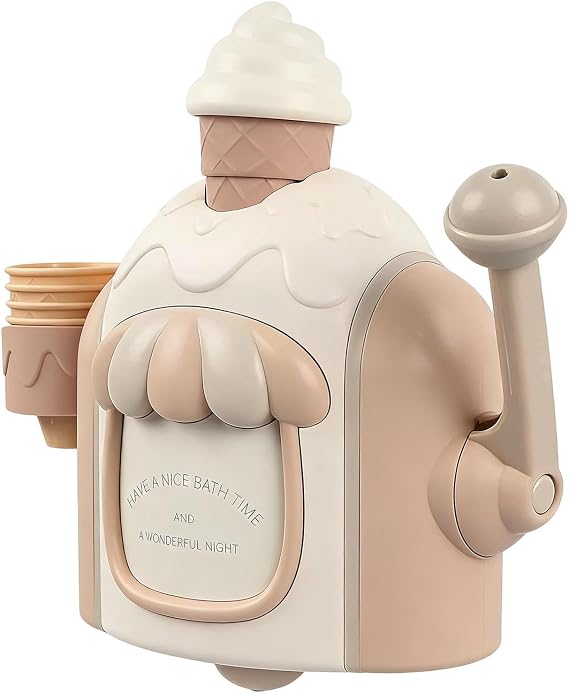Bubble Ice Cream Maker Bath Toy For Kids Ages 3-6 23x20.5x8 Cm ABS Bath Toy Ice Cream Bubble Foam Maker Bathes Toys Bubbles Machine With Suction Cup For Home Pool Shower Girls Boys