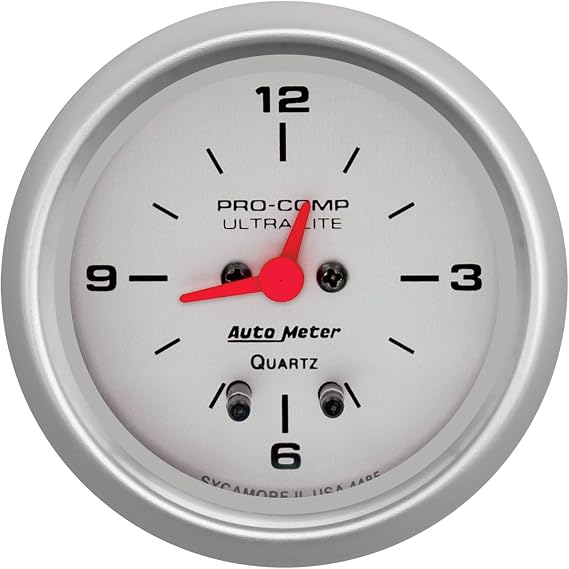 Auto Meter 4485 Ultra-Lite Clock,white,2.625 in.