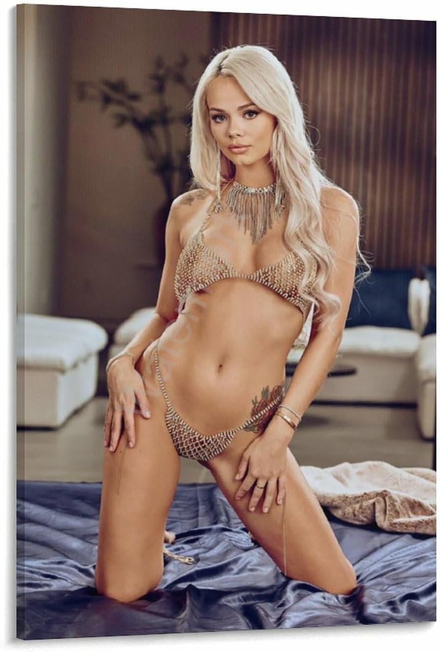 Actress Elsa Jean Sexy Poster Sexy Hot Girl Poster 4 Canvas Painting Posters And Prints Wall Art for Living Room Bedroom Decor 12x18inch30x45cm