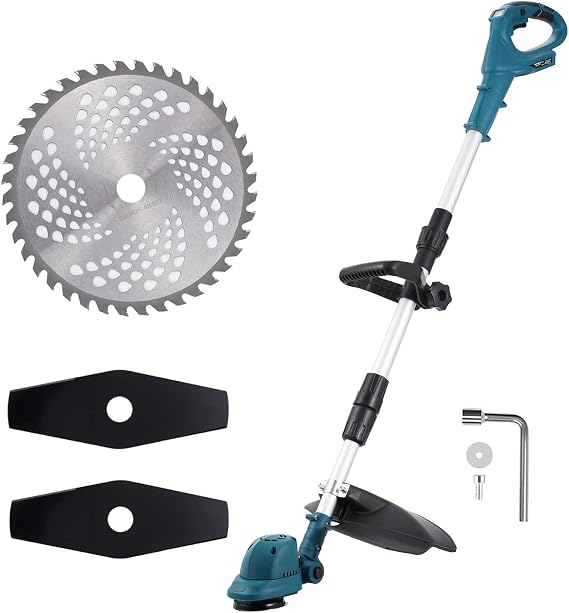 Cordless Brushless Weed Wacker Compatible with Makita 18V Battery - 9-Inch Grass Trimmer with 2 Types Blades, Battery-Powered Lawn Edger for Yard,Garden Care