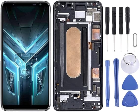 OLED LCD Screen for ASUS ROG Phone 3 ZS661KS I003DD Digitizer Full Assembly with Frame（Black)