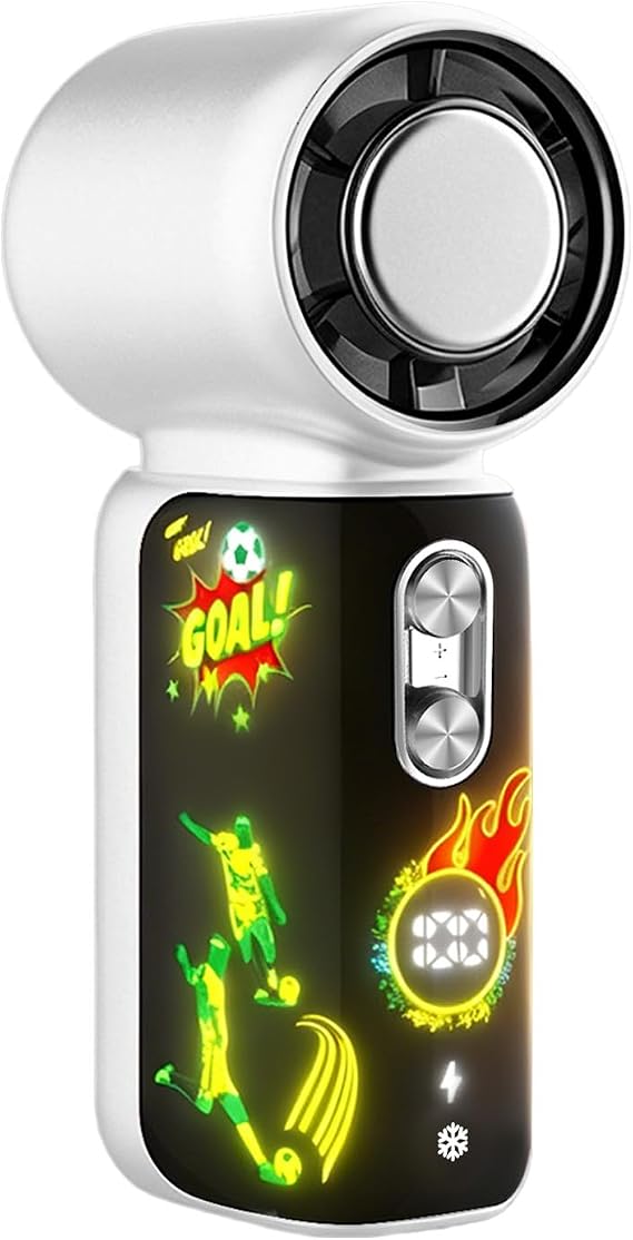 Soccer Handheld Fan with LED Soccer Animation, Ice Cooling 16C