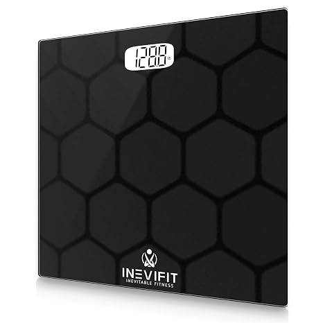 INEVIFIT Bathroom Scale, Highly Accurate Digital Bathroom Body Scale, Measures Weight up to 400 lbs. Includes Batteries