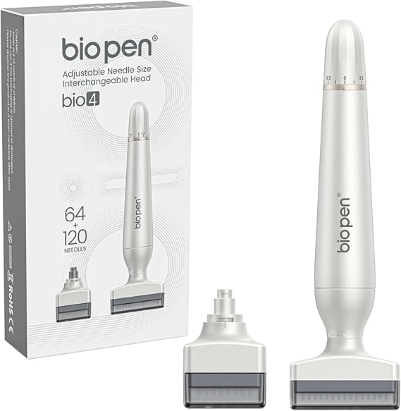 Derma Stamp- Adjustable Microneedle Hair Growth Stamp with 2 Replaceable Heads (120 & 64 Needles) for Thinning Hair and Hairline Care