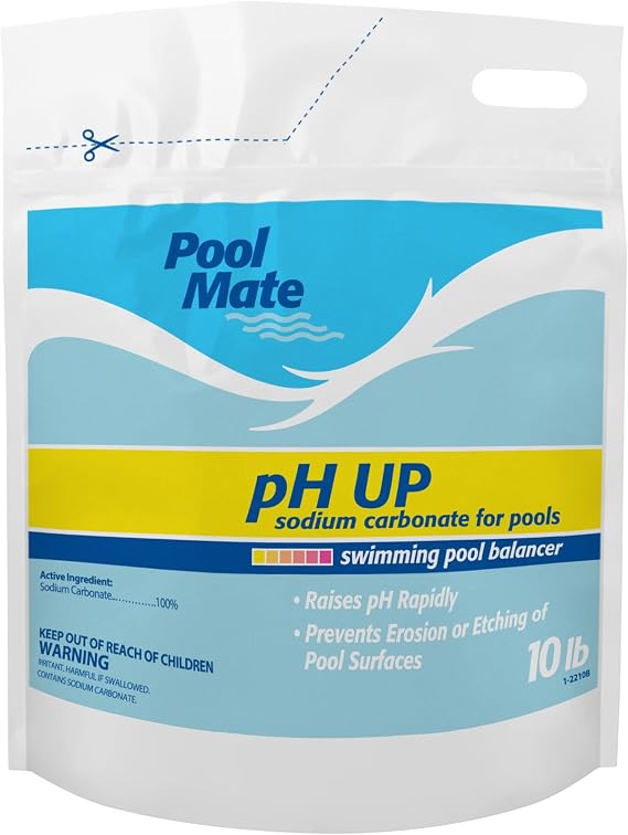 Pool Mate 10-Pounds Premium pH Up for Pools, 100% Sodium Carbonate