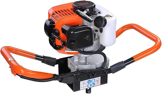 Yeshom 52cc Earth Auger Petrol Gas Powered Post Hole Digger Machine wit Fuel Mixing Tank for 4" to 12" Drill Bit