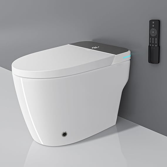 Smart Toilet | Elongated Tankless Bidet with Heated Seat, Foot Sensor & Auto Flush | 1000g MaP Flush & 1.28 GPF High-Efficiency
