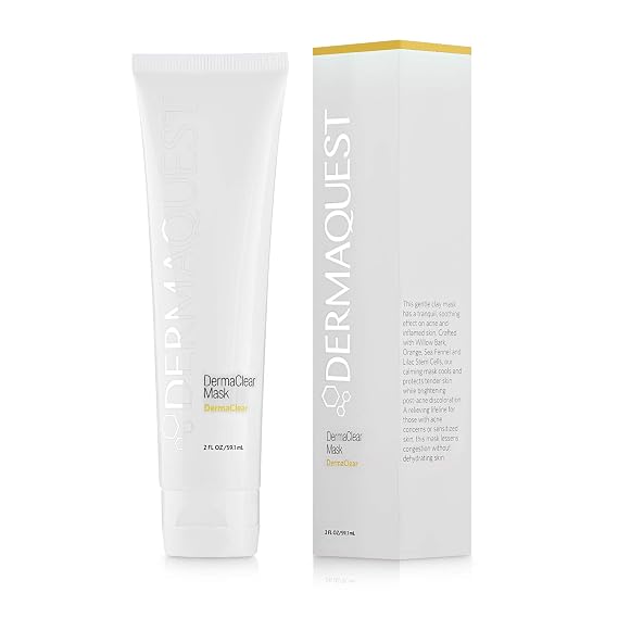 DermaQuest DermaClear Mask - Cleansing Facial Clay Mask - Acne Treatment & Blackhead Remover For Swelling Skin (2 oz)