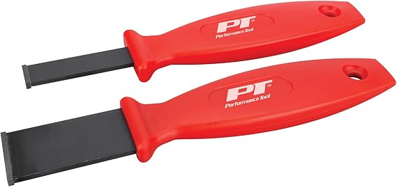 Performance Tool W944 2-Piece Carbide Gasket Scraper Set | Automotive gasket removal tool. Tungsten carbide edges. Removes carbon, rust, and glue. 5/8-inch and 1-1/4-inch widths