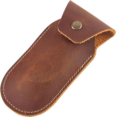 Leather Knife Sheath for Belt Knife - Case Knife Holder for Swiss Army Knife, Buck Pouch for 4 Inch Folding Knife（Not for Buck 110