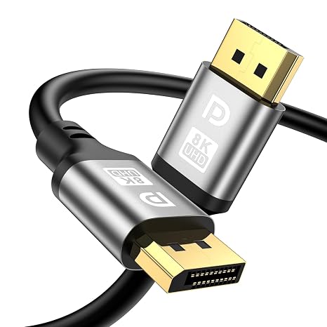 DisplayPort Cable 15FT, DP 2.1 Cable, 32.4Gbps High Speed, DP to DP Support 8K@60Hz 4K@144Hz, Gold-plated connector, DisplayPort Cord for Monitor, PC, Display Screens, Studio setups, Workstations