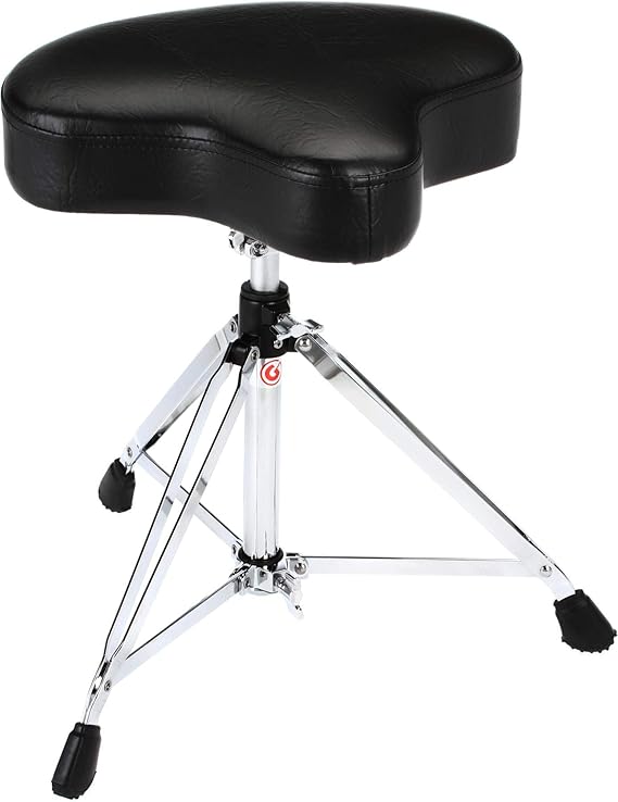 Gibraltar Drum Throne with Adjustable Height Motorcycle-Style Seat, Double-Braced Legs, Sturdy Drum Stool for Drummers, Comfortable Cushion for Practice or Performance (6608)