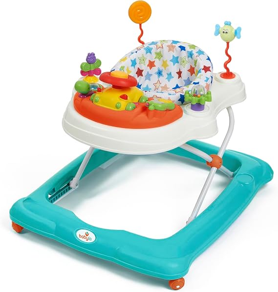 Babylo Twist About Baby Walker with Activities and Electronic Games, Height Adjustable and 120 Degree Padded Swivel seat