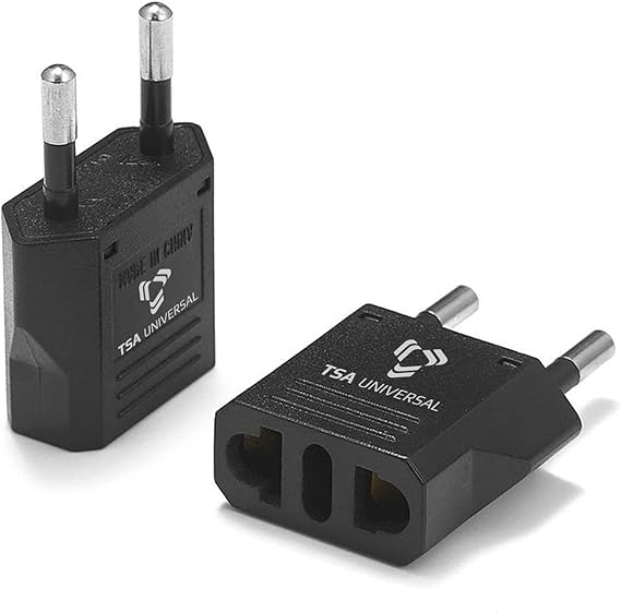 United States to Greece Travel Power Adapter to Connect North American Electrical Plugs to Greek Outlets for Cell Phones, Tablets, Laptops, eReaders, and More (2-Pack, Black)
