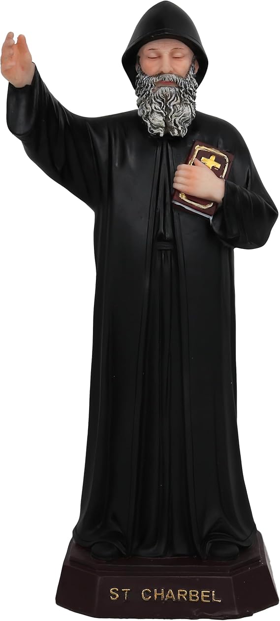 Cannan St. Charbel 12" Charbel Makhlouf Santo Catolico Libanes El Santo De Los Milagros Catholic Resin Religious Home Decor Figure