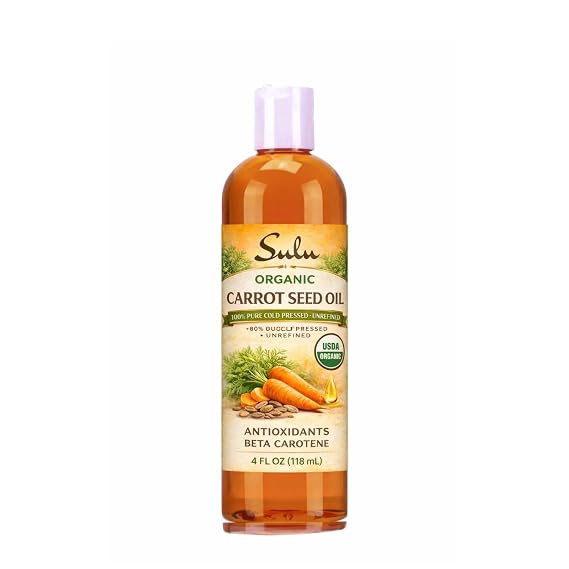 SULU ORGANICS Pure Organic Unrefined Cold Pressed Carrot Seed Oil (4 oz)