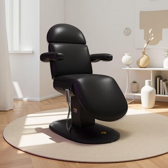 Electric Massage Table - Lash Bed Includes Black Cushion, Smooth Surface, Curved Contour,Esthetician Bed with One-Button Lifting for Beauty Salon(Black)