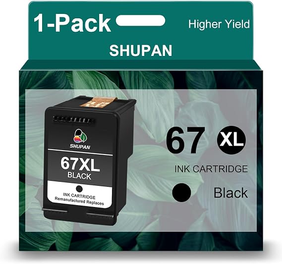 SHUPAN 67XL Black Ink Cartridge Replacement for HP 67 67 XL 67xl Ink
