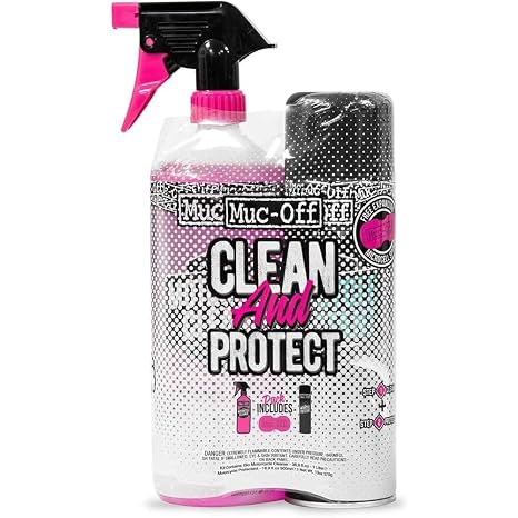 Muc-Off Motorcycle Care Duo Kit - Motorcycle Cleaning Kit, Motorcycle Detailing Kit - Includes Motorcycle Cleaner and Protection Spray