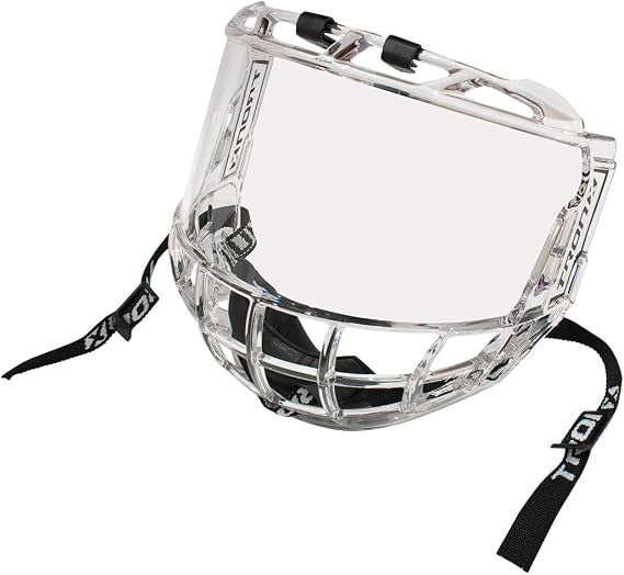 TronX S980 Senior Adult Clear Certified Hockey Full Face Shield Visor Helmet Combo Anti-Scratch/Anti-Fog