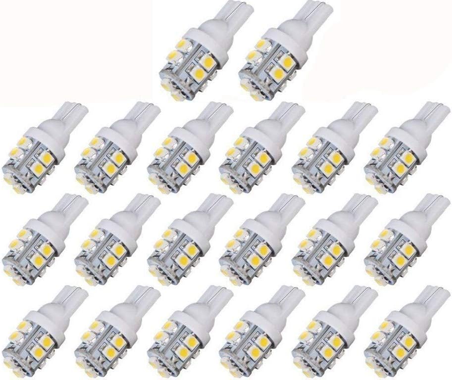 Jklcom T10 LED-Battery 20 pieces T10 3528 – 10 SMD LED Bulb W5 W 921 16 T10 wedge 10-SMD LED Bulb