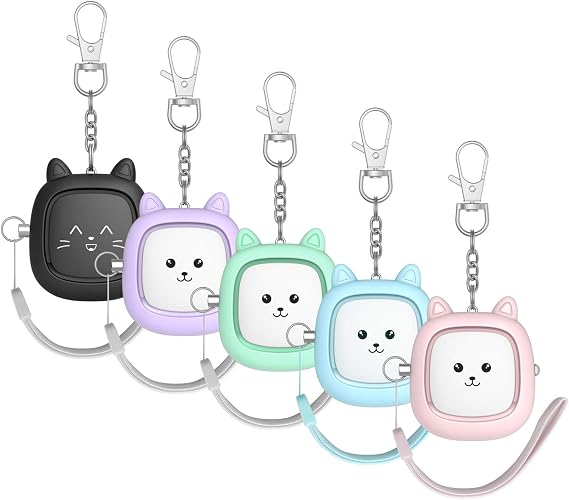 Safe Sound Personal Alarm,5 Pack Loud Siren Song Emergency Self-Defense Security Alarm Keychain with LED Light, Personal Sound Safety Siren for Women, Men, Children, Elderly (Multicolor)