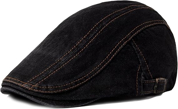 Washed Denim Flat Cap for Men Adjustable Newsboy Caps Shooting Driving Hat Duckbill Ivy Irish Flat Hat Beret Summer Hats