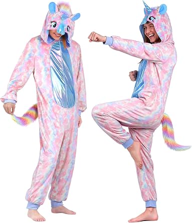 ROC PARTY 3D Hooded Animal Onesie Costume for Adults - Christmas Xmas Holiday Festival Cosplay One-Piece Pajamas